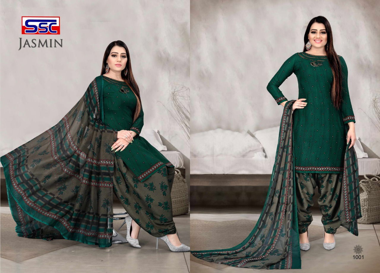 Ssc Jasmin 18 Printed Regular Wear Cotton Printed Dress Material Collection